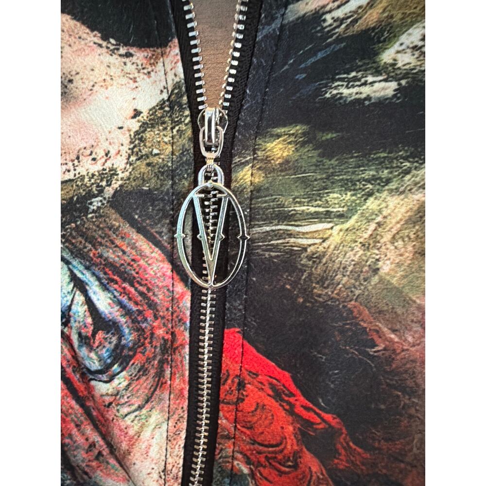 Vertigo Collection Bomber Jacket Abstract Print XS Zip Front Long Sleeve NWT - Picture 3 of 14